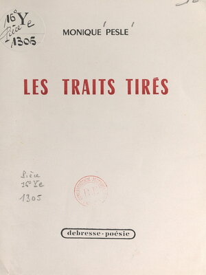 cover image of Les traits tirés